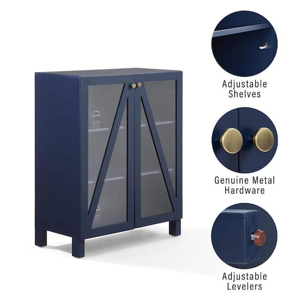 Crosley Furniture Cassai Stackable Storage Pantry - Navy