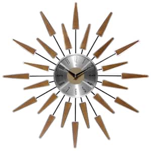 Satellite Walnut Look Wall Clock