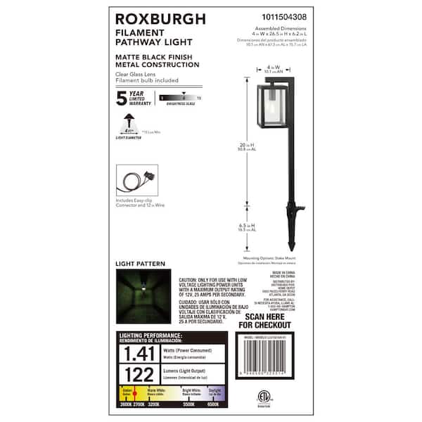 Hampton Bay Roxburgh Low Voltage Matte Black Hardwired