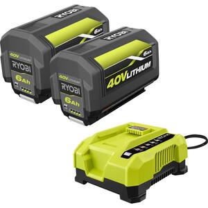 40V Lithium-Ion 6.0 Ah High Capacity Battery and Rapid Charger Starter Kit (2-Batteries)