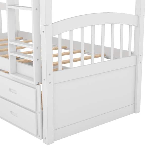 searoomlynn NPL HM ハートミトン　手袋ホワイト Harper & Bright Designs White Twin Over Full Loft Bed with