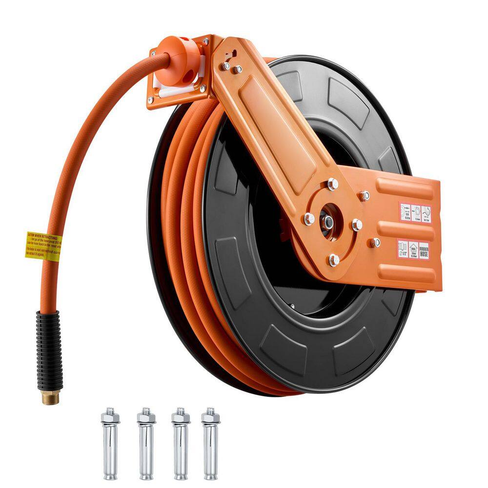 Retractable Air Hose Reel, 1/2 in. x 65 ft. Rubber Air Hose Max 300PSI, Ceiling/Wall Mount for Garage Use, 2025 update price history on PriceWatchPro