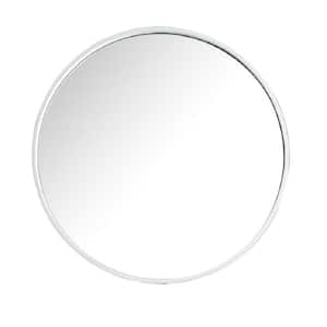 Montreal 30.4 in. W x 30.4 in. H Framed Circular Wall Mirror in Glossy White