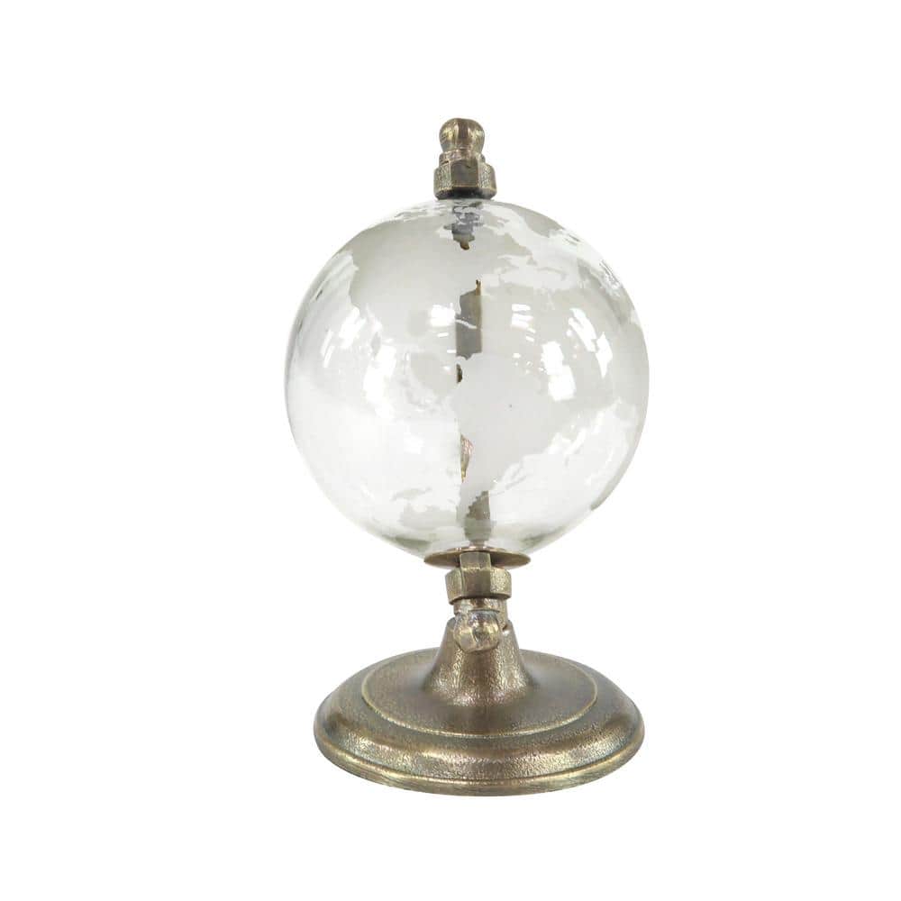 Bronze Solid Round 6" x 9" Contemporary Globe with Tiered Base