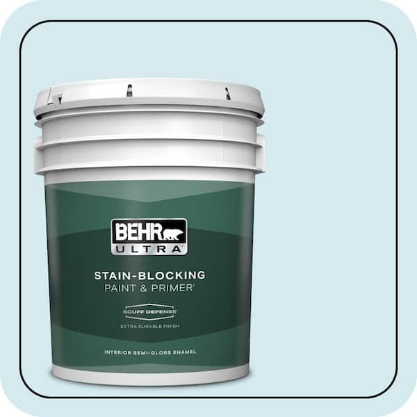 BEHR ULTRA 5 gal. #530A-1 Snowdrop Extra Durable Semi-Gloss Enamel Interior Paint & Primer