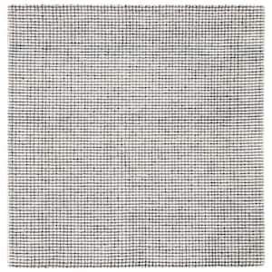 Abstract Gray/Ivory 6 ft. x 6 ft. Striped Square Area Rug
