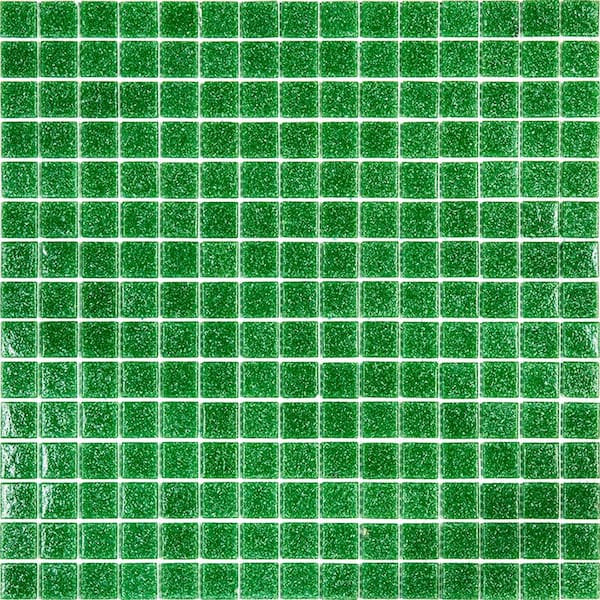 Apollo Tile Dune 4 in. x 6 in. Glossy Sea Green Glass Mosaic Uniform square Wall and Floor Sample Tile (0.13 sq. ft./Piece) (1-Pack)