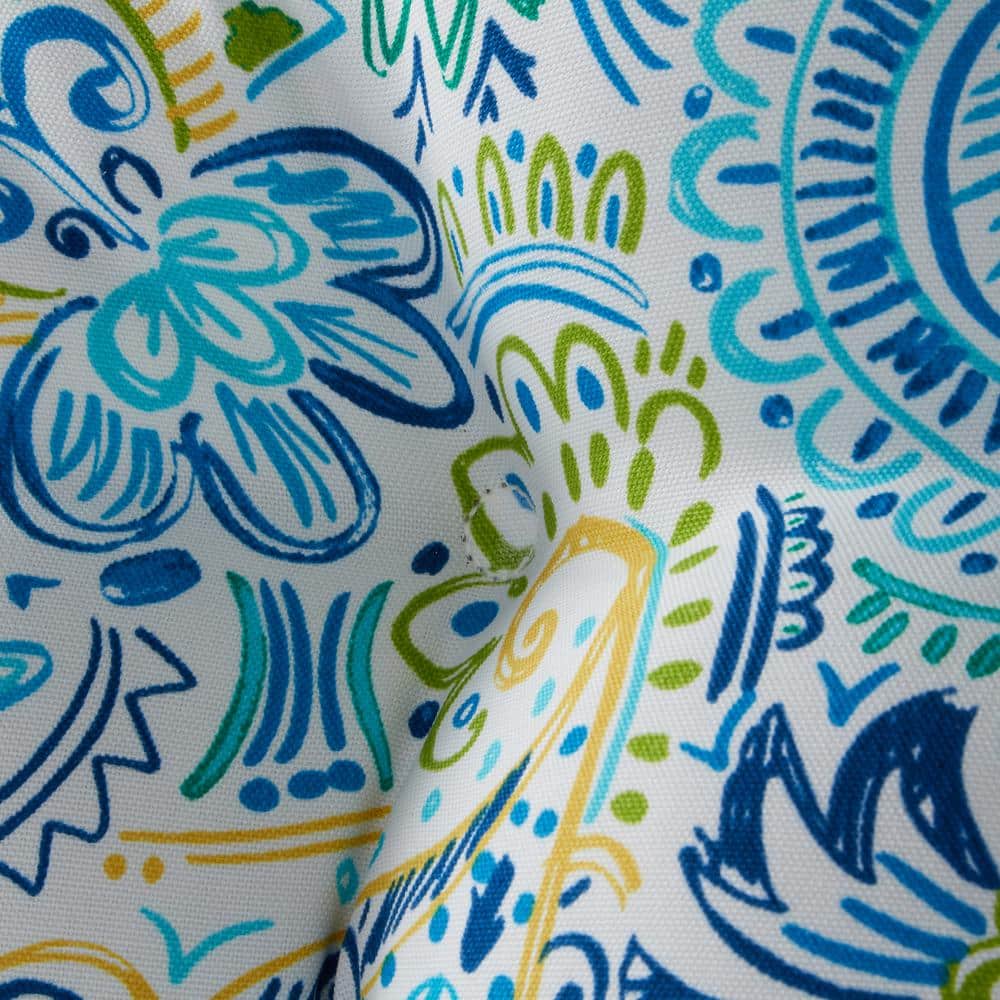 Baltic Paisley Plush Square Outdoor Chair Cushion Pair