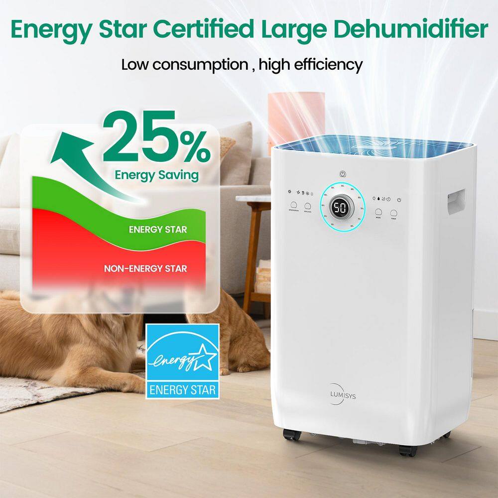 125 Pt White Commercial Dehumidifier with Pump and Auto Defrost