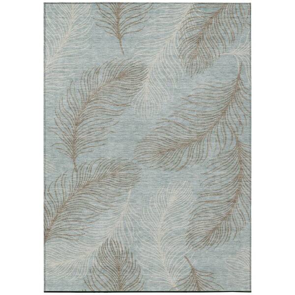 Chantille Machine Washable Indoor/Outdoor Abstract ACN3028 Spa 9 ft. x 12 ft. Area Rug