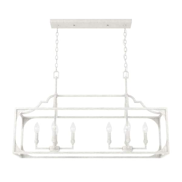 Highland Hill 8 Light Distressed White Candlestick Chandelier Kitchen Light