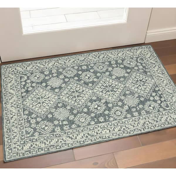 2 ft. x 3 ft. Multi-Colored Wool Oriental Hand Hooked Area Rug