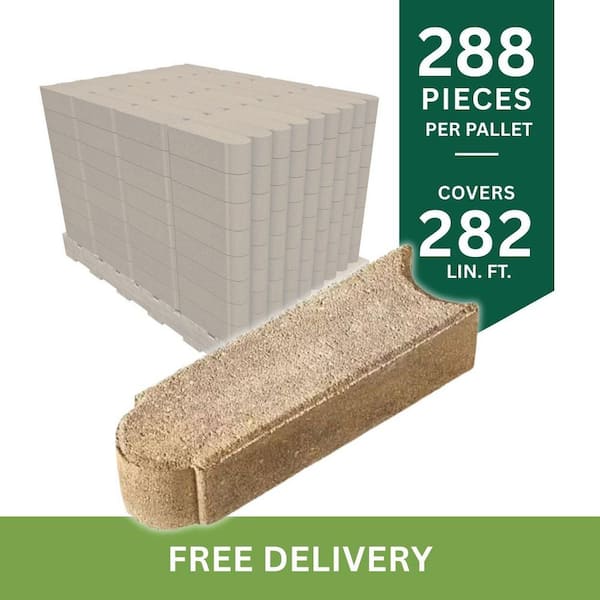Edgestone 11.75 in. x 3 in. x 4 in. Tan/Brown Concrete Edging (288-Piece Pallet)