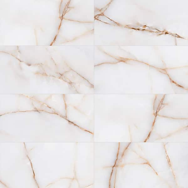 Spanish Oriva Gold 12 in. x 24 in. Matte Marble Look Porcelain Floor and Wall Tile (5PCS, 10.76 sq. ft./Case)