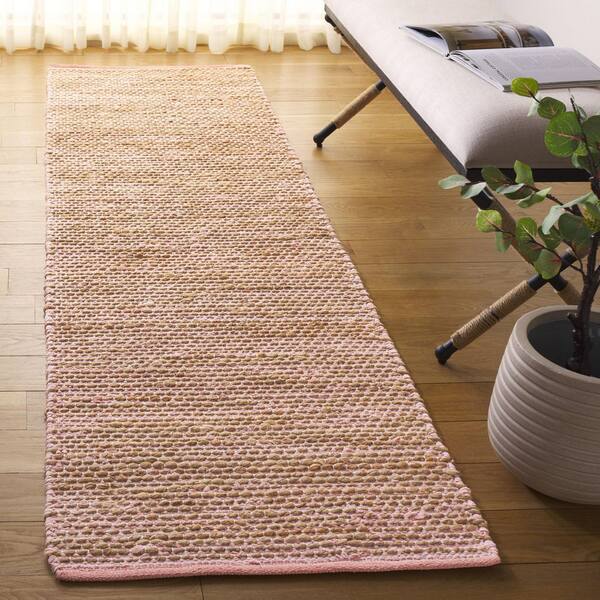 Cape Cod 2 ft. x 8 ft. Pink/Natural Abstract Distressed Runner Rug