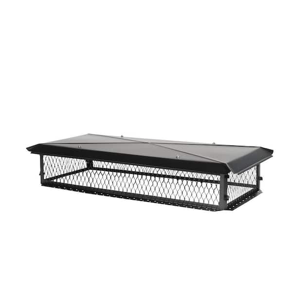 BigTop 53 in. x 17 in. x 8 in. H Chimney Cap in Black Galvanized Steel