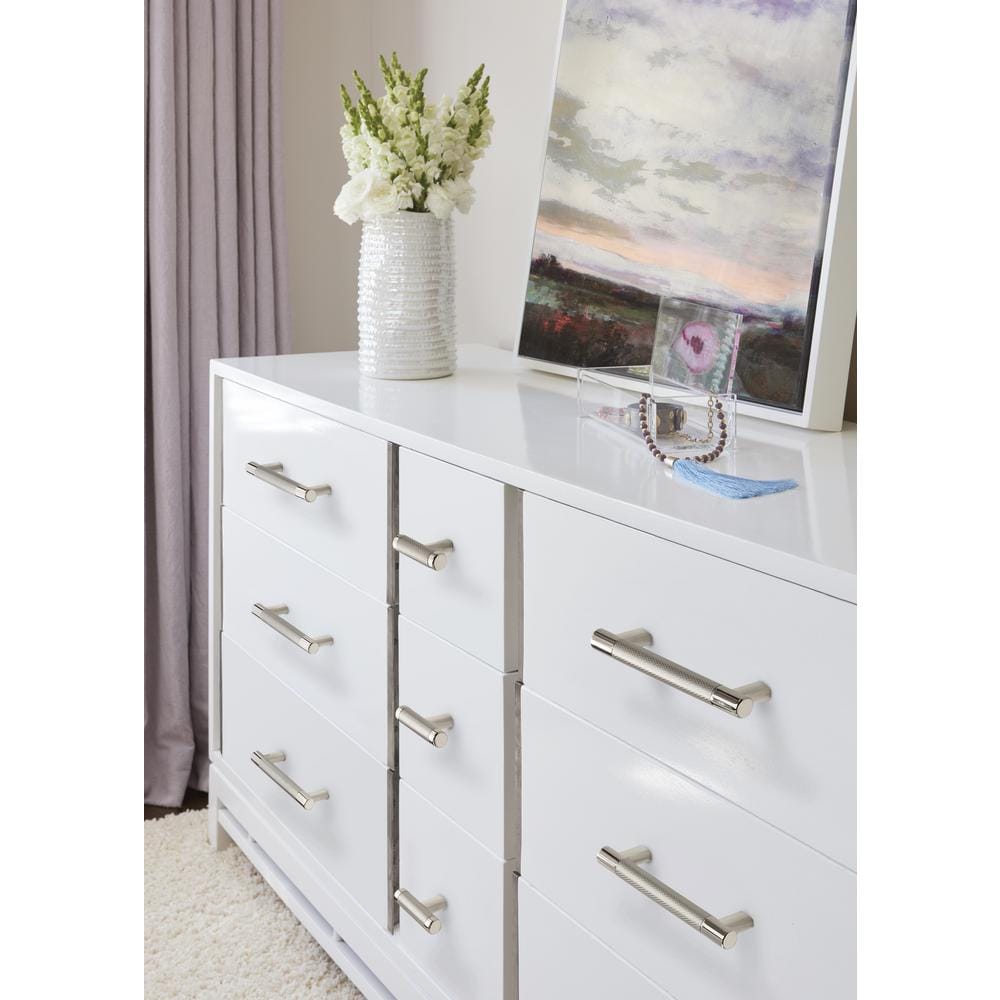 Polished Nickel T-Handle Cabinet Knob with Mounting Hardware
