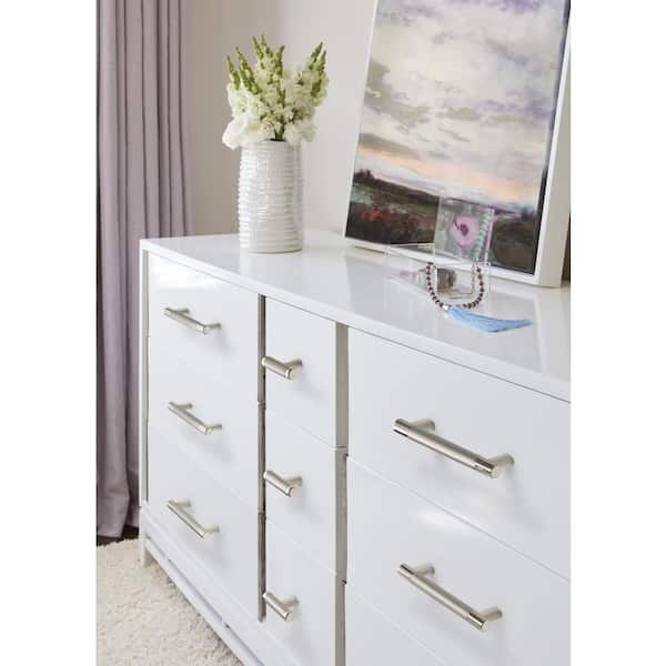Esquire 5-1/16 in. (128mm) Modern Polished Nickel/Stainless Steel Bar Cabinet Pull