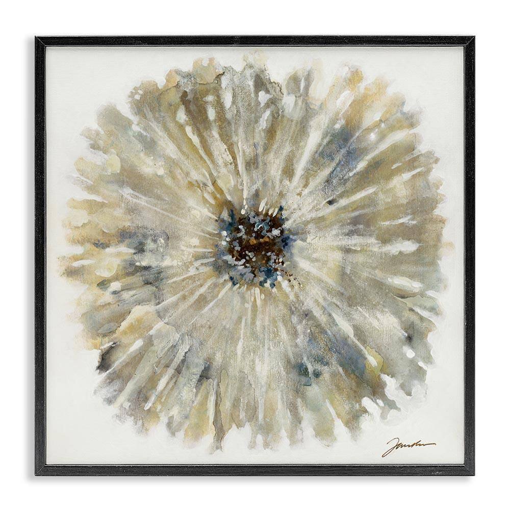 Neutral Rustic Abstract Flower by Liz Jardine Black Framed Nature Giclee Art Print 17 in. x 17 in. price history on PriceWatchPro