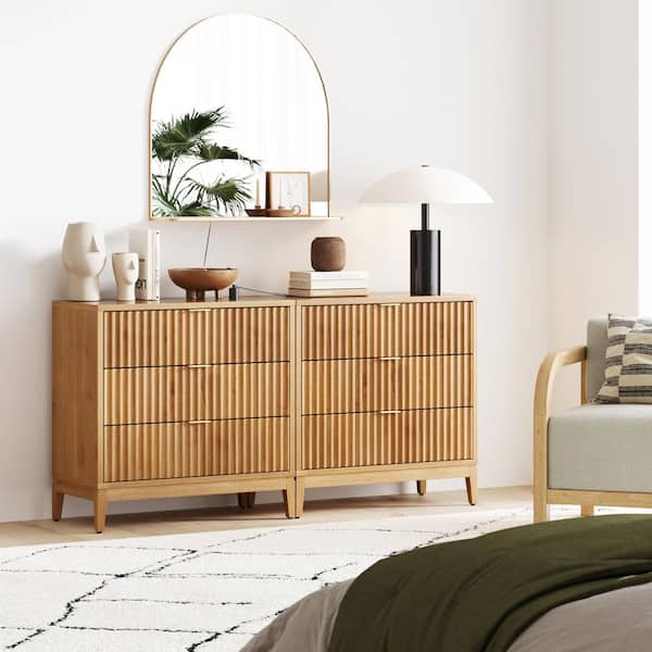 Nathan James Jasper Mid Century Modern 3-Drawer Dresser with Solid Wood Frame, Fluted Dresser for Nursery or Small Drawer for Bedroom, Warm Pine Nathan James Jasper Mid Century Modern 3-Drawer Dresser with Solid Wood Frame, Fluted Dresser for Nursery or Small Drawer for Bedroom, Warm Pine
