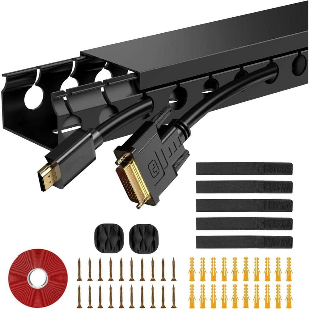 "5-PCS 15.4""L x 1.6""W x 0.98""H Electrical Cable Management Raceway, PVC Cable Channel Open Slot Wire for Cords, Black" price history on PriceWatchPro