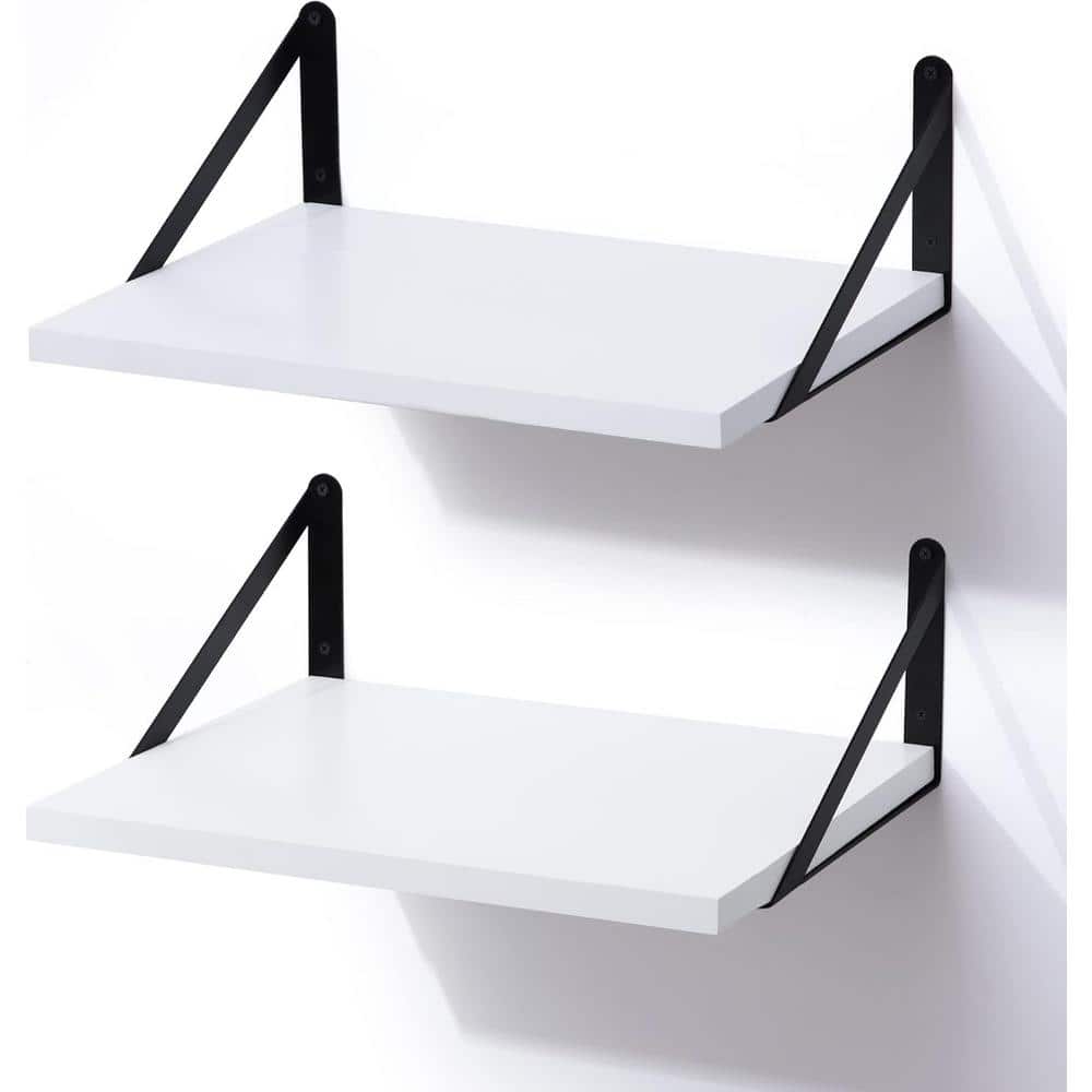 17 in. W x 12 in. D White Floating Shelves Decorative Wall Shelf