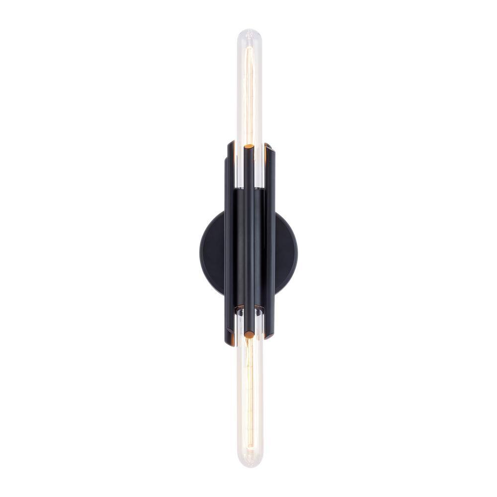 Torres Matte Black 2-Light Brutalist Vanity Light