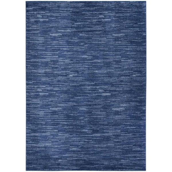 Blue 4 ft. x 6 ft. Woven Polypropylene Indoor/Outdoor Area Rug