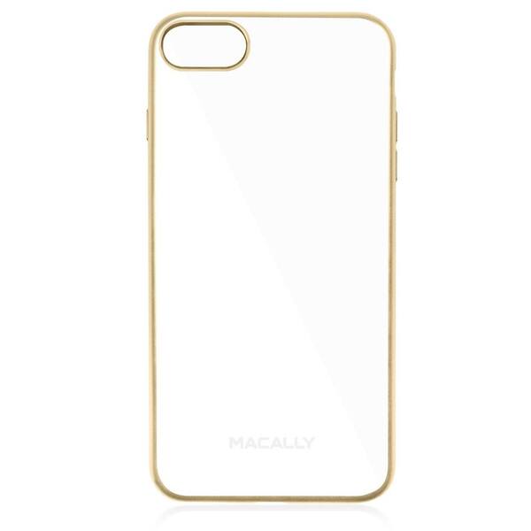 Macally Clear iPhone7 Plus TPU Protective Case with Gold Matte Trim