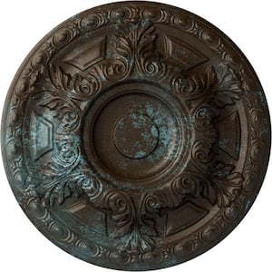 23-1/2 in. x 2-3/4 in. Granada Urethane Ceiling Medallion (Fits Canopies upto 7-1/8 in.), Bronze Blue Patina