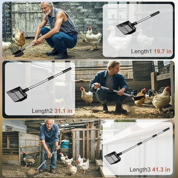 KIWDZFU Metal Chicken Poop Scooper Heavy Duty Sifting Shovel
