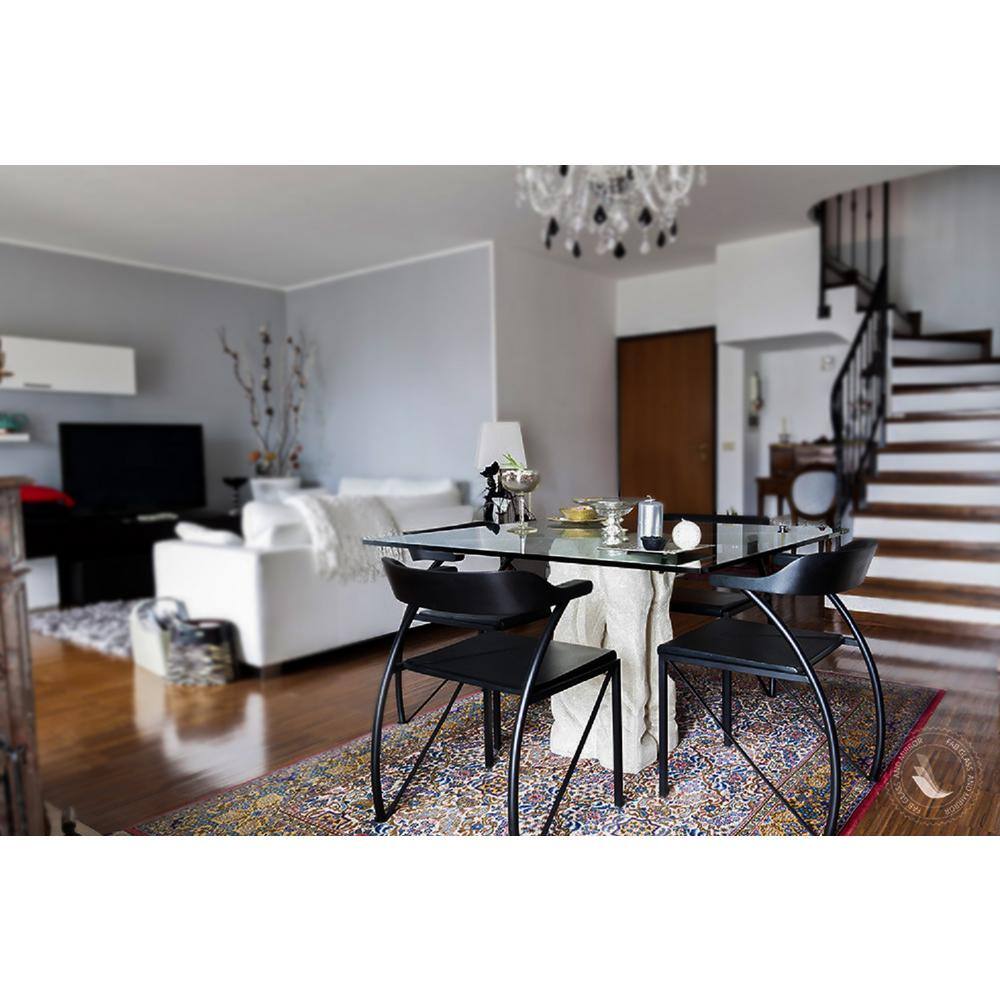 54-Inch Clear Tempered Glass Square Table Top with Flat Edge