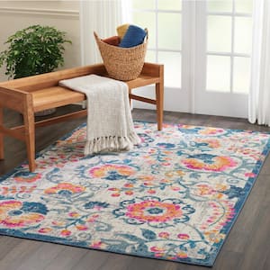 Passion Ivory 5 ft. x 7 ft. Floral Transitional Area Rug