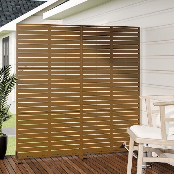 72 in. x 72 in. Outdoor Metal Privacy Screen Garden Fence in