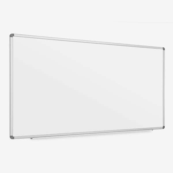 Dry Erase Magnetic Wall-Mount Porcelain White Board, 96 x 40, Aluminum Frame