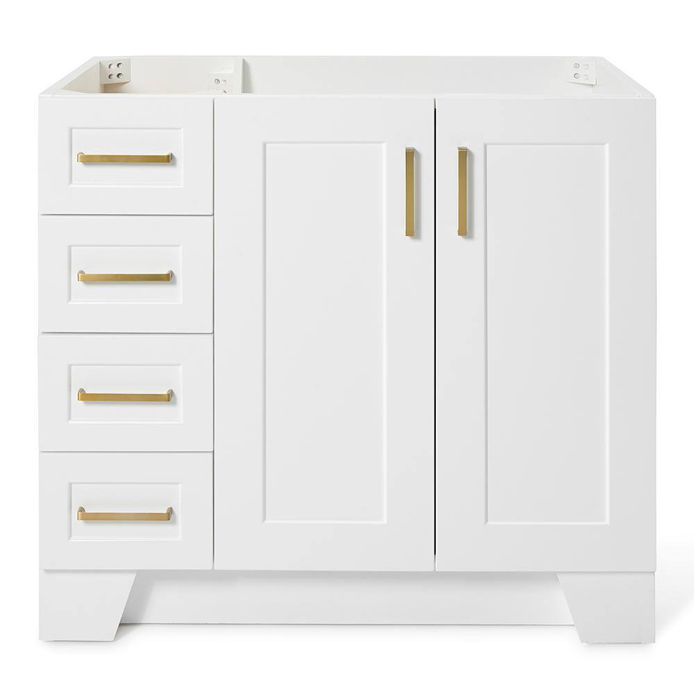 ARIEL Taylor 36 in. W Vanity Cabinet Only in White Q036S-R-BC-WHT - The  Home Depot