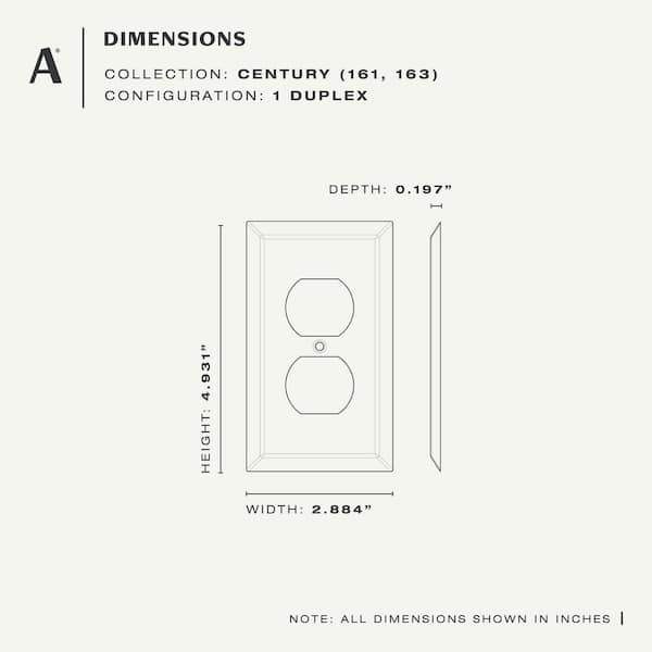 Metallic 1 Gang Duplex Outlet Steel Wall Plate - Aged Bronze