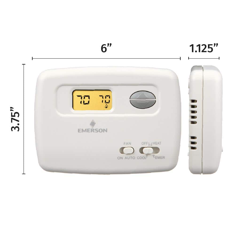 White Digital Low Voltage Rectangular Thermostat with Touchscreen