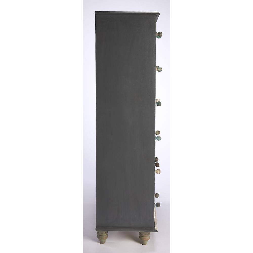 Gray Poplar Hardwood Accent Chest with Extra Deep Drawer