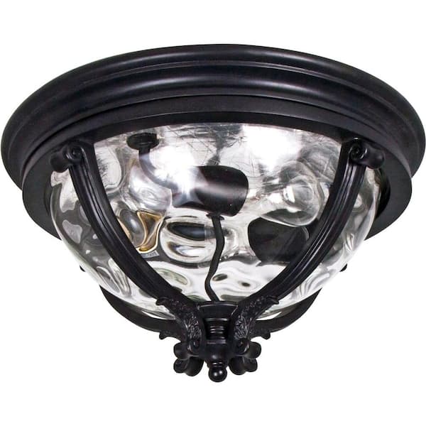 Camden VX 3-Light Black Outdoor Flushmount