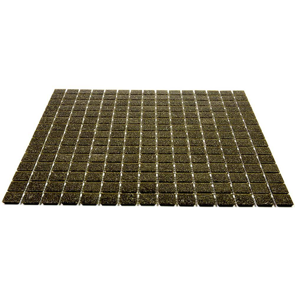 Peanut Brown Iridescent Glass Mosaic Wall and Floor Tile
