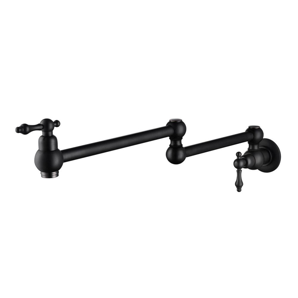 Pot Filler Faucet Wall Mount 2 Handles Bidet Faucet With Mounting accessories in black price history on PriceWatchPro