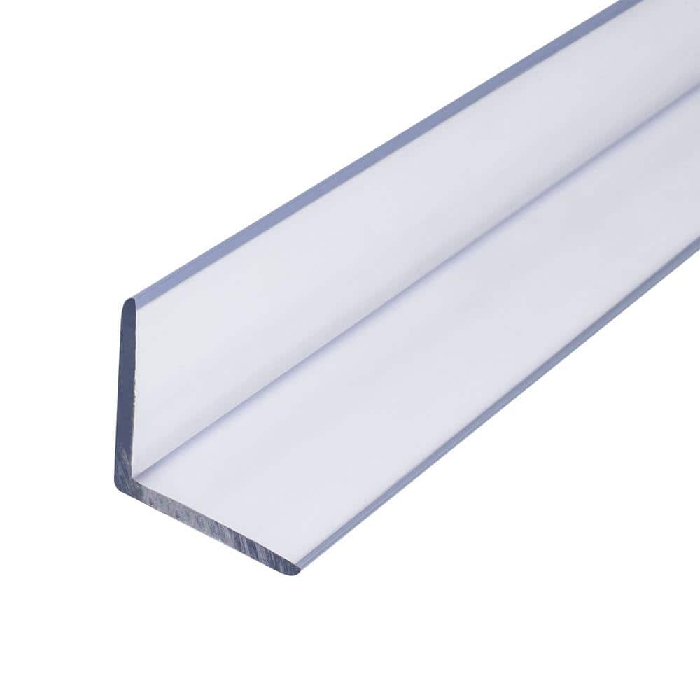 1-1/4 in. D x 1-1/4 in. W x 36 in. L Clear Butyrate Plastic 90° Even Leg A