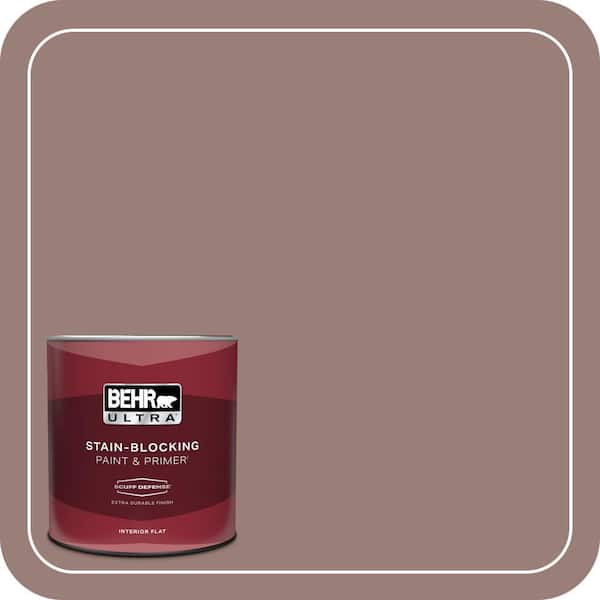 BEHR ULTRA 1 qt. #180F-5 Cougar Extra Durable Flat Interior Paint & Primer