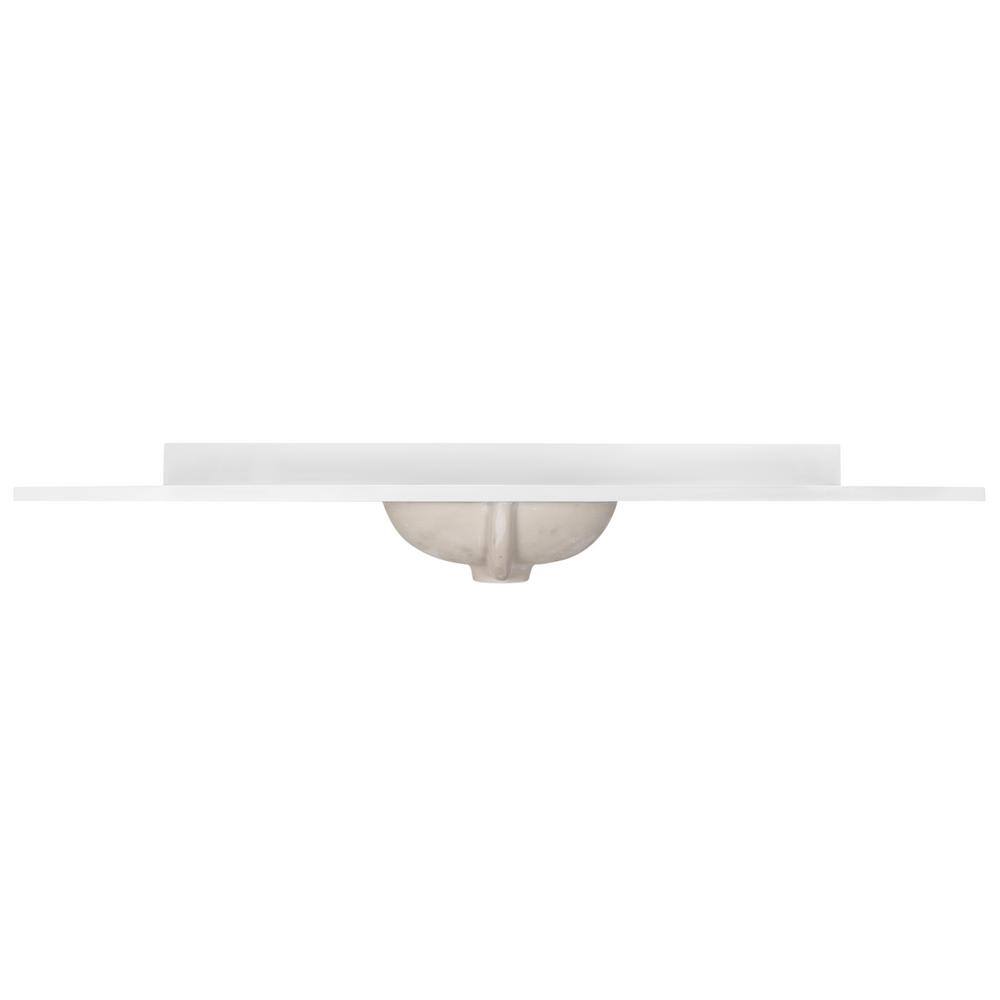 61-Inch White Cultured Marble Vanity Top with Backsplash