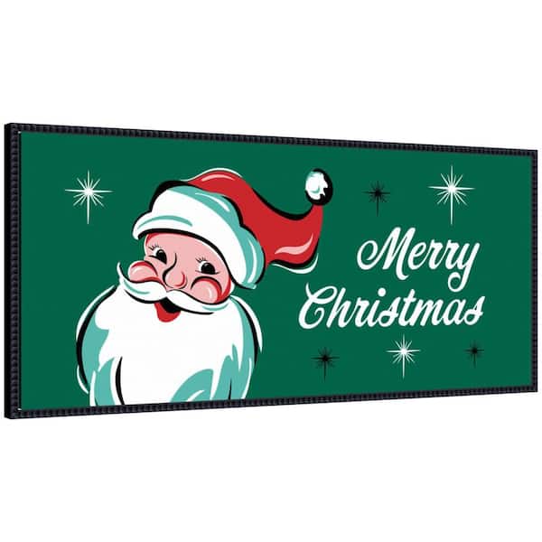 Sylvie "Retro Santa Merry Christmas" by Heather Dutton Framed Holiday Art Print 40 in. x 18 in.