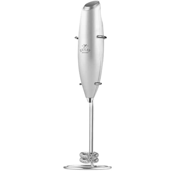 Double Whisk Handheld Milk Frother with Stand