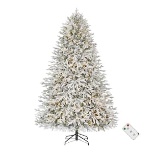 7.5 ft. Pre-Lit LED Kenwood Fraser Fir Flocked Artificial Christmas Tree