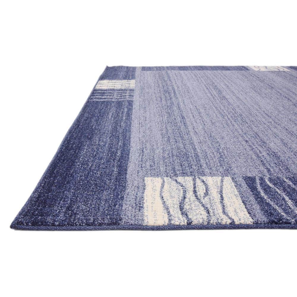 Light Blue Tufted Rectangular Synthetic Area Rug 7' x 10'