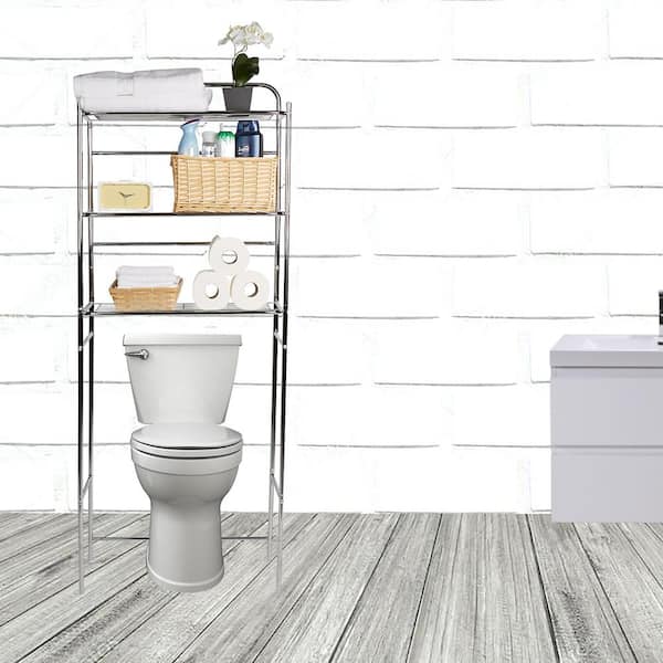 Mind Reader Alloy Collection, 3-Tier Over the Toilet Space Saver Rack,  Metal, 23.5L x 10.25W x 70.5H & Reviews